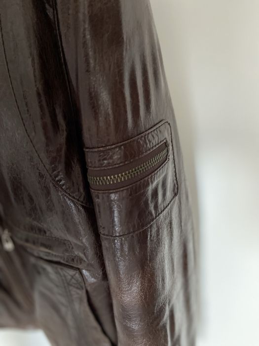 Мужская Кожаная куртка на меховой подстежке