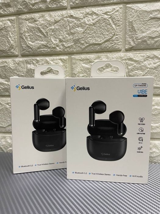 Навушники вставні бездротові гарнітура Gelius Vibe GP-TWS045 чорні