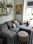 Sofá chaise lounge cinza
