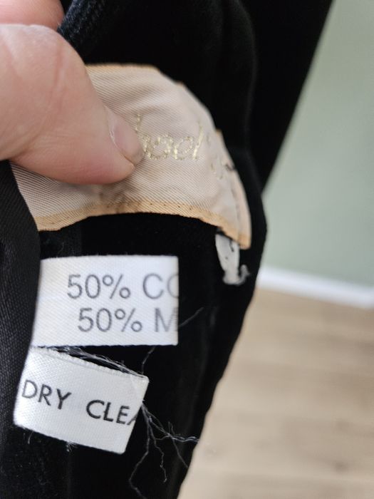 Unikatowy Czarny Żakiet damski Aksamitny/Welurowy Vintage Złote Guziki