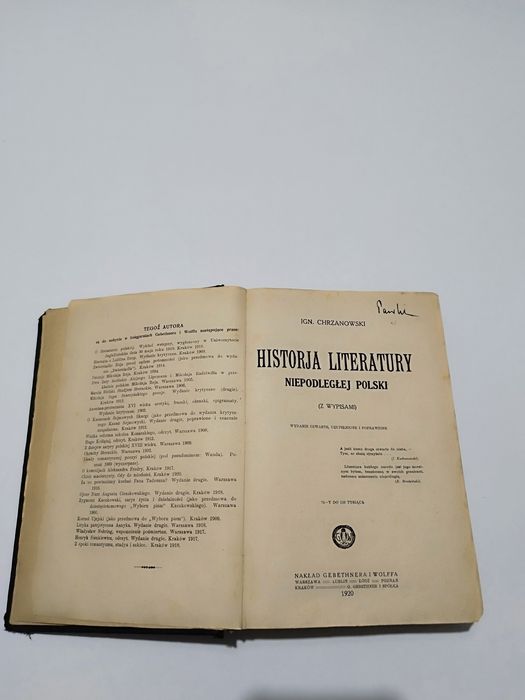 Historia Literatury Niepodległej Polski – Ign. Chrzanowski