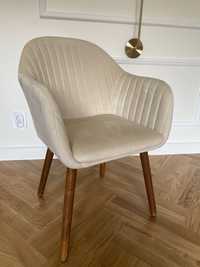Krzesło krzesła welur drewniane nogi