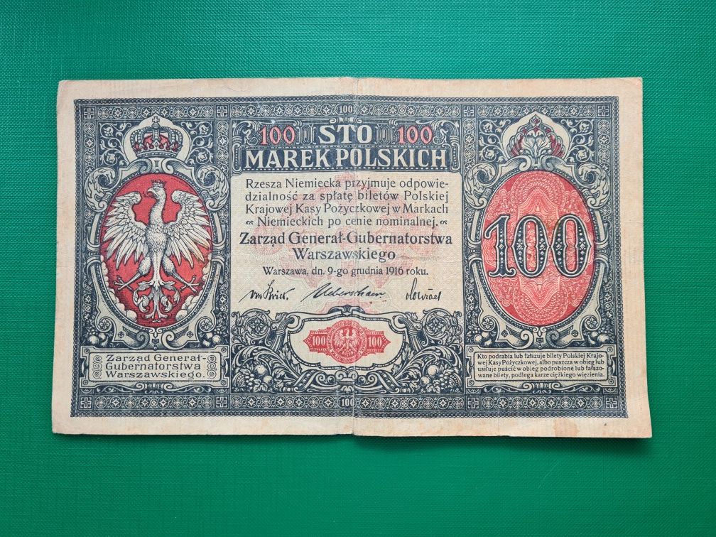 Sprzedam banknot 100 Marek Polskich 1919r Generał, bardzo ładny,poleca