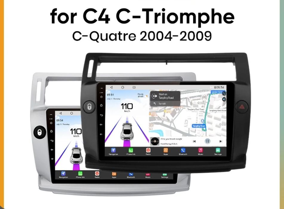 Rádio 9" android Citroen C4 2004 a 2010 WIFI GPS Novo