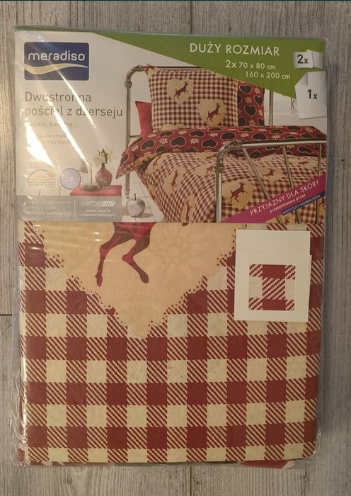 Pościel świąteczna dwustronna+prześcieradło