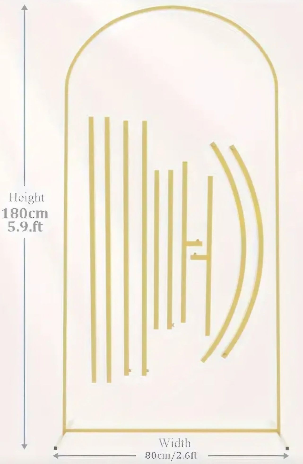Suporte de arco metálico dourado