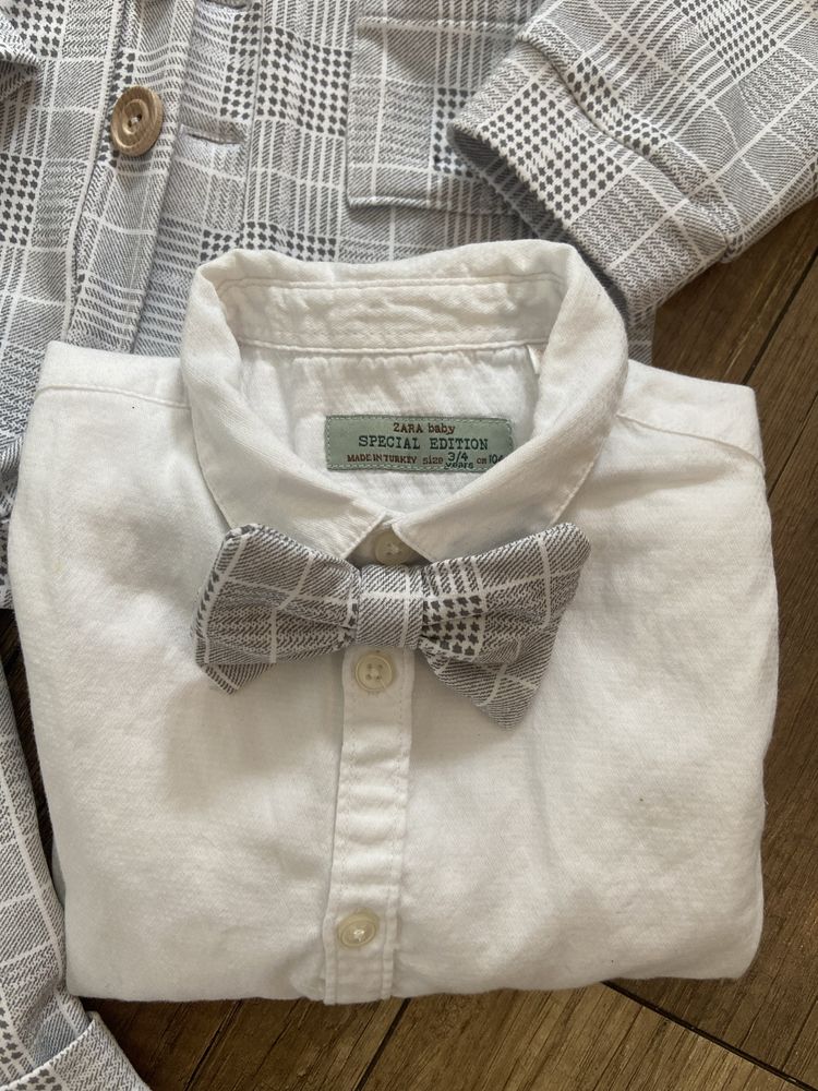 Elegancki zestaw handmade dla chłopca na chrzciny rozm 62/68cm