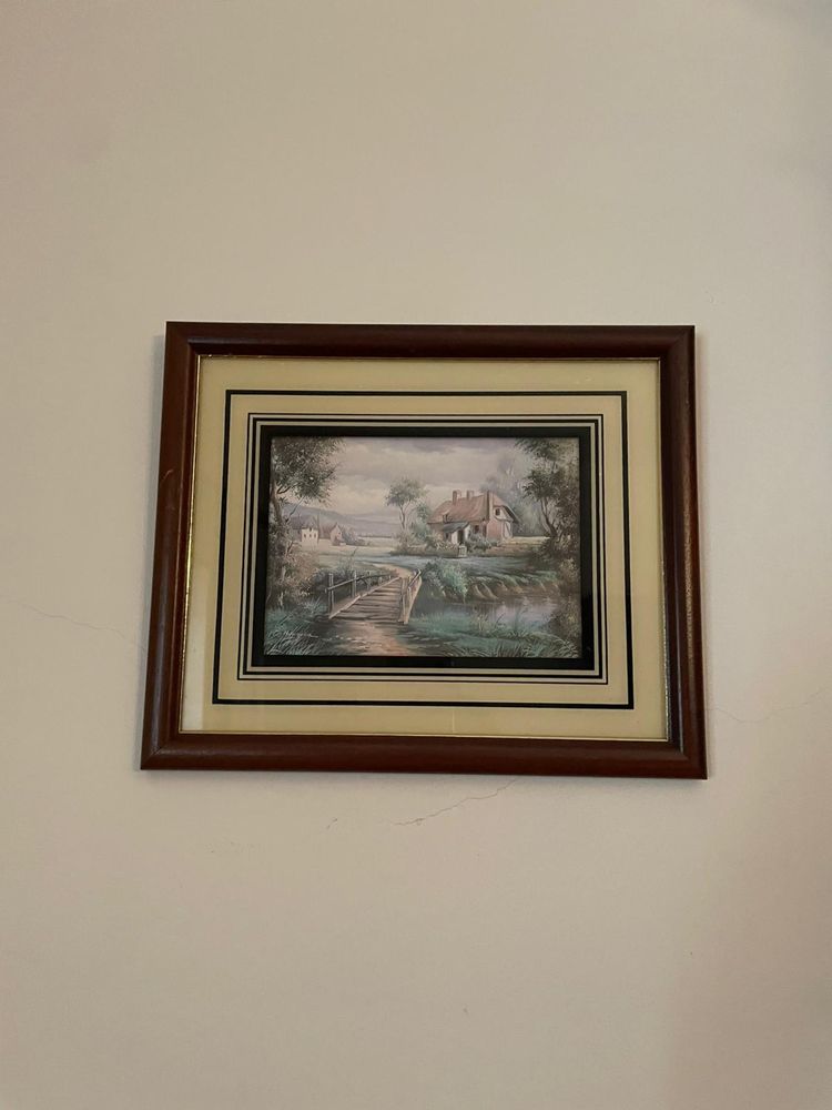 Quadro com moldura de paisagem