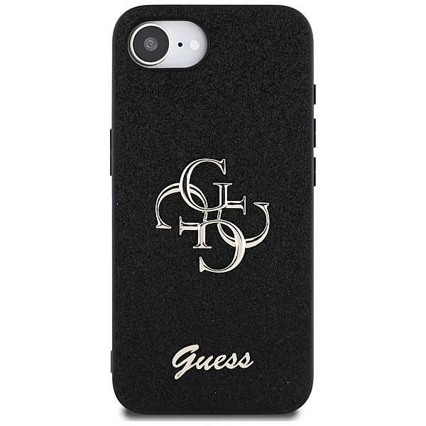 Etui Guess Fixed Glitter Big 4G na iPhone 16e - czarne