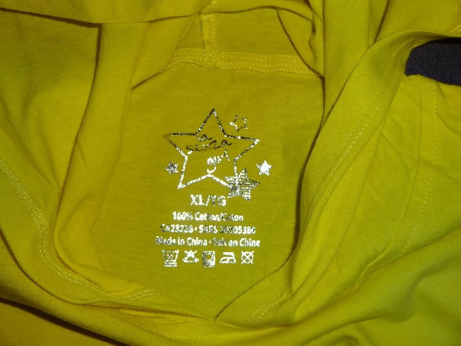 LA SENZA girl żółta NOWA bawełniana bluzka z kapturem długi rękaw