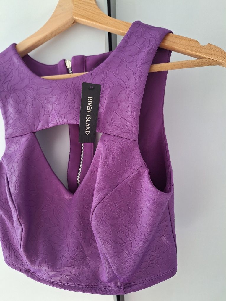 Nowy Fioletowy Crop Top r. L  River Island