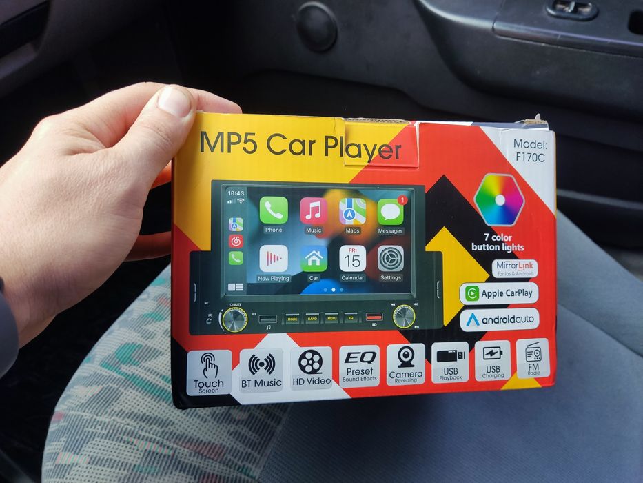 Автомагнітола 1 DIN MP5 PODOFO F170C Window CE Bluetooth сенсорн