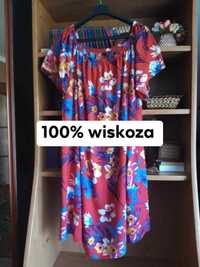 Śliczna mini sukienka hiszpanka 100% wiskoza rozmiar  52/54/56/58  8XL