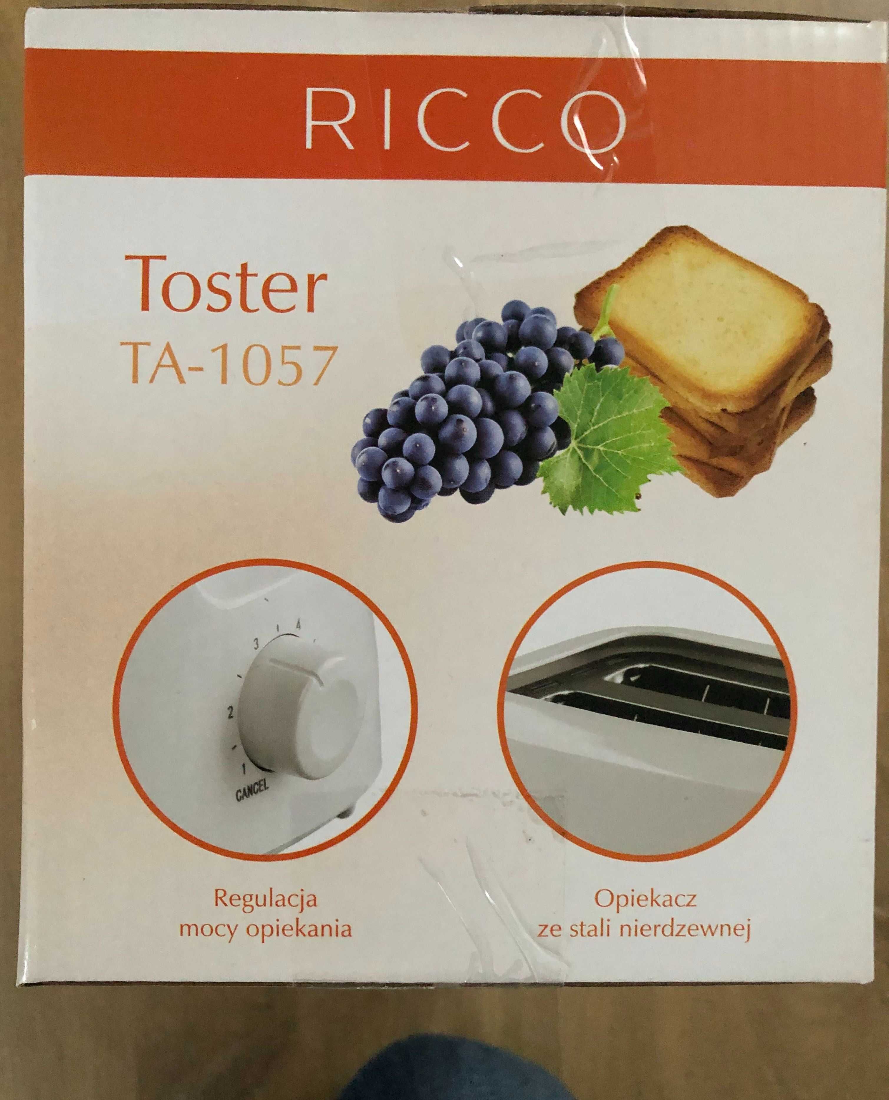 Nowy toster Ricco TA- 1057 opiekacz do kanapek- Biały