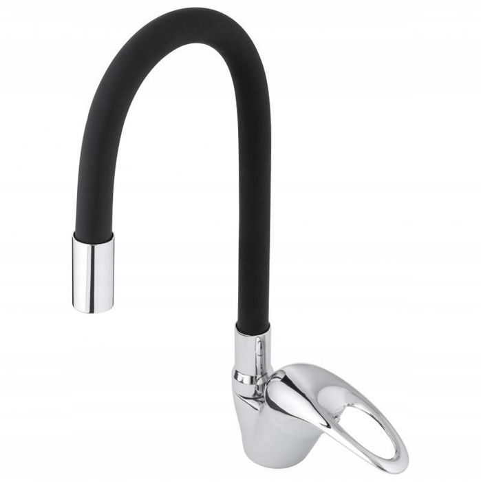 Bateria Kuchenna Stojąca Elastyczna Wylewka Kran Kuchni Zlewu Czarny