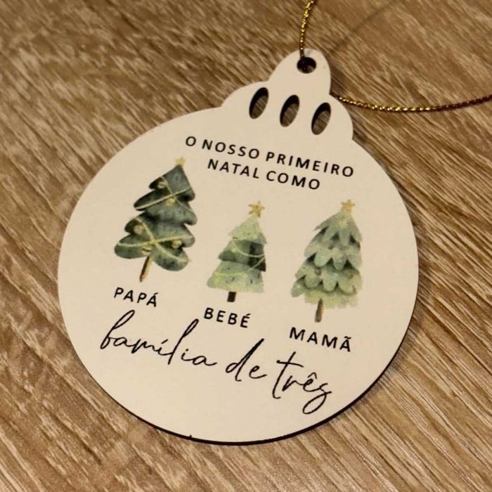 Bolas de Natal MDF / vermelha / dourada