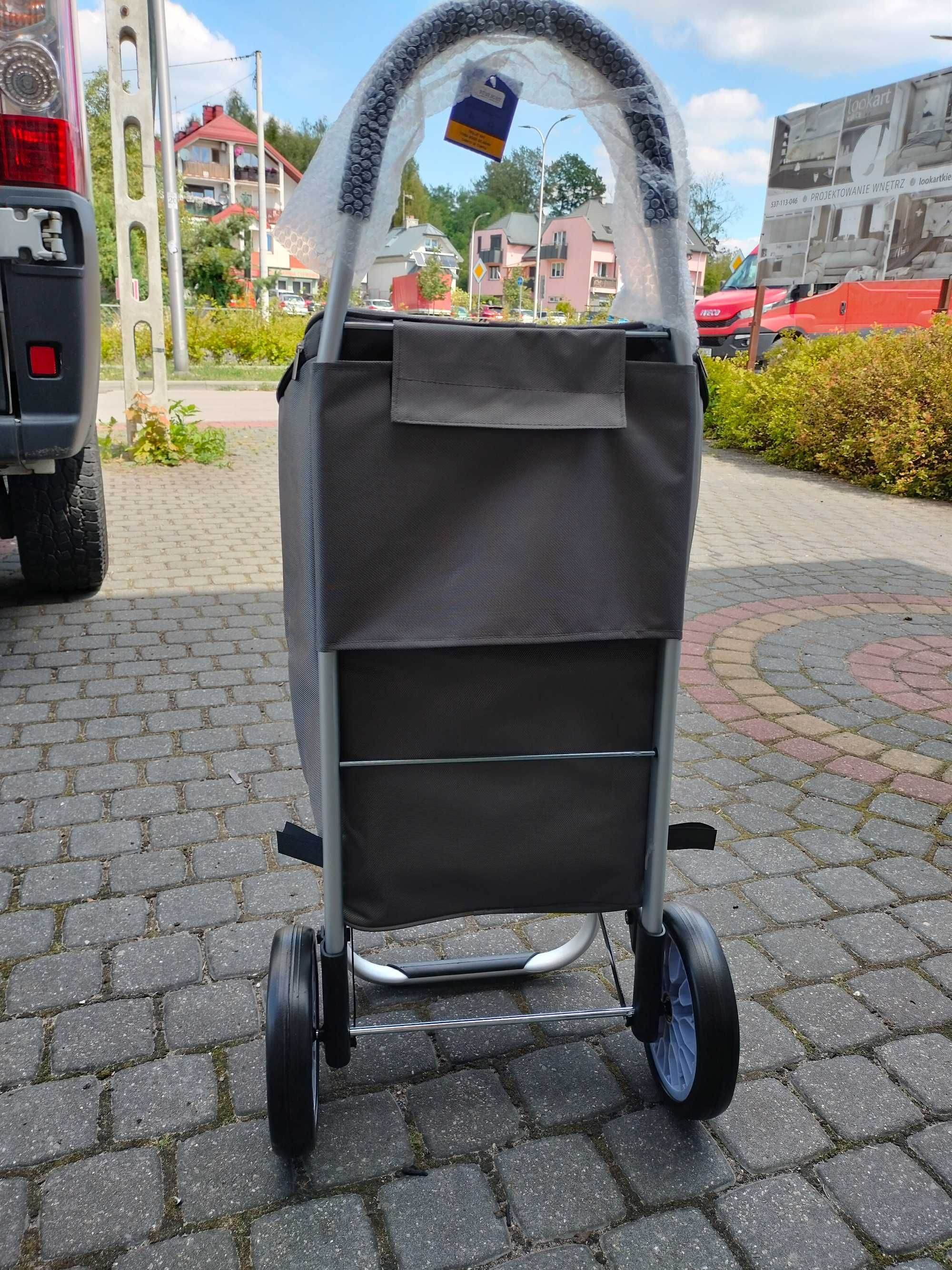 wózek na zakupy termiczna torba łożyska aluminiowy  NA KÓŁKACH DUŻA ta