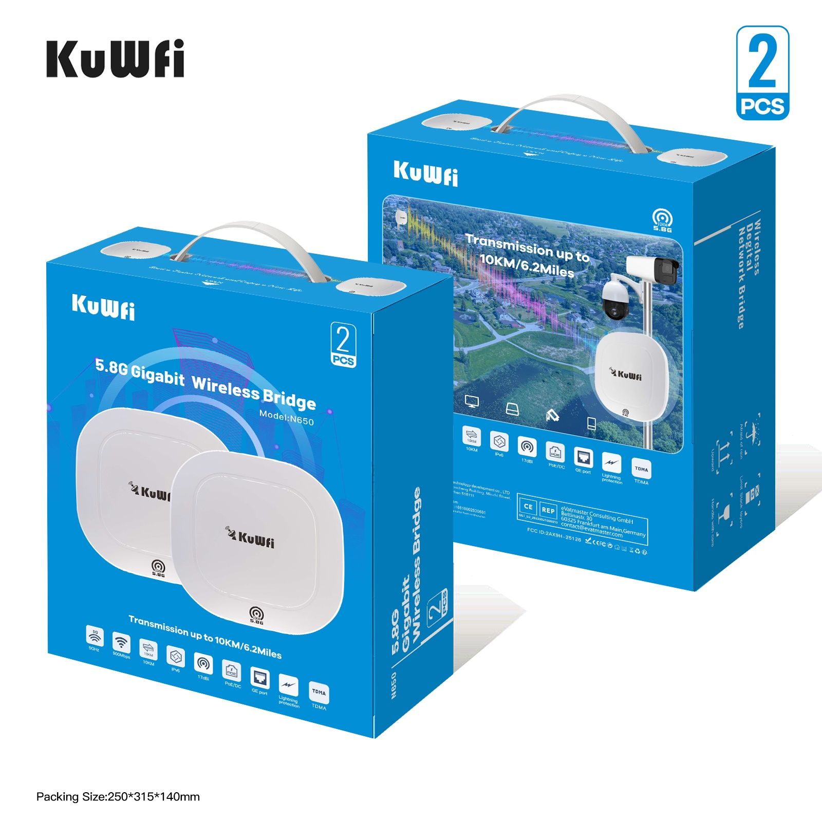 KuWFi N650 5.8G WiFi 900Мбит Беспроводной Маршрутизатор / Мост /Роутер