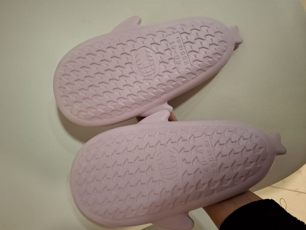 Klapki na basen 40 41 shark slippers rekin rekinki lilac liliowe
