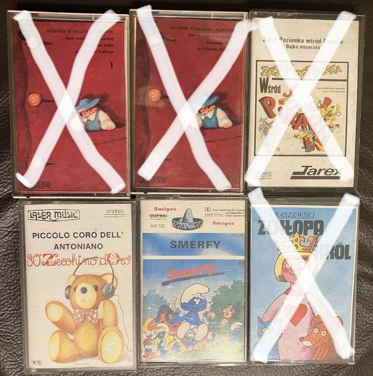 Kolekcja kaset magnetofonowych z lat 80 i 90 XX wieku