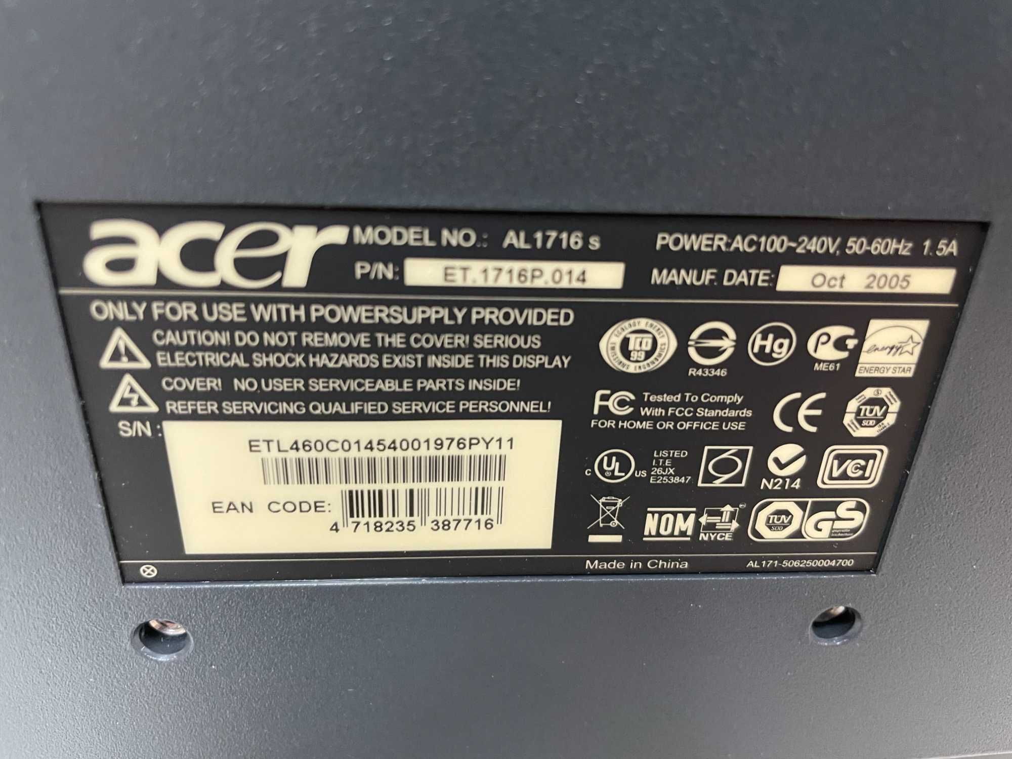 Monitor Acer AL1716