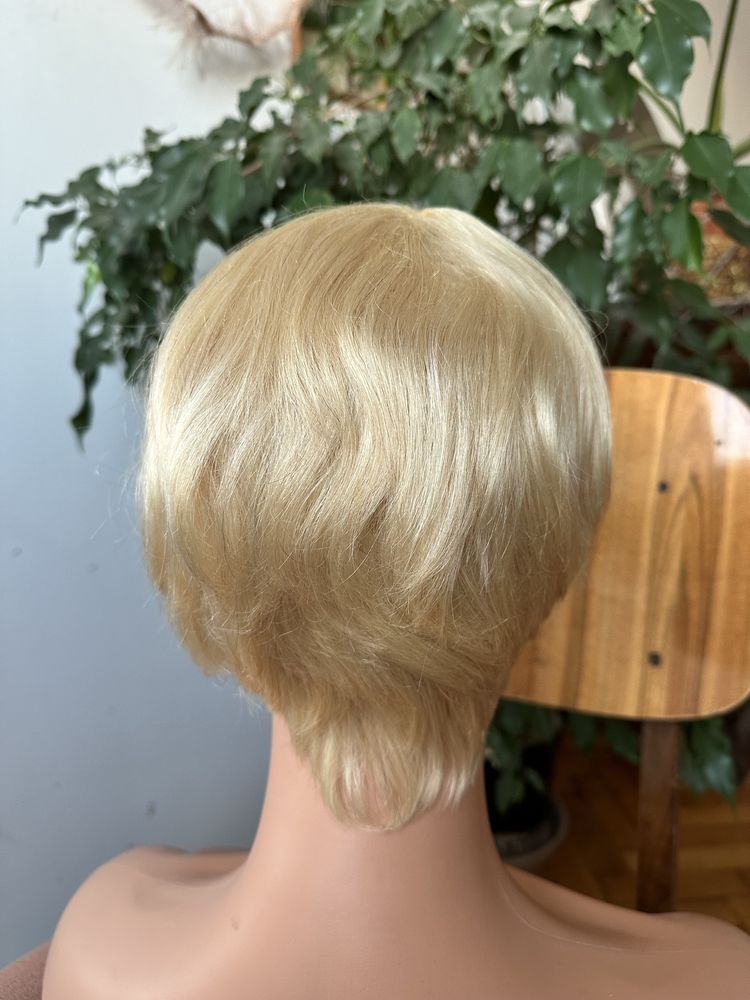 Piekna blond jasna peruka wlosy 100% naturalne ludzkie