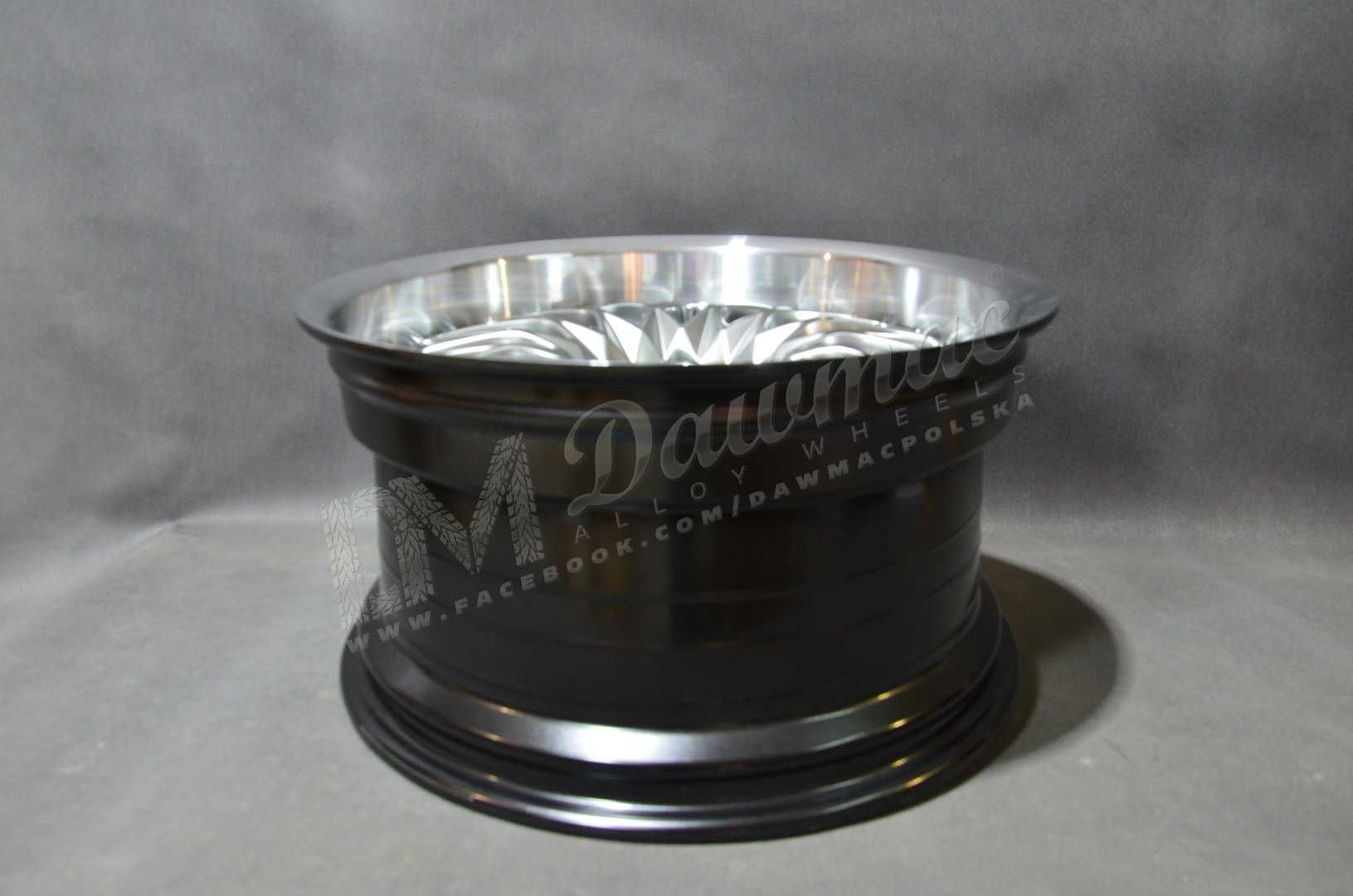 Felgi aluminiowe DM25 18" 9,5J ET35 5x100 HyperBlackMacLip+ChromeRivet