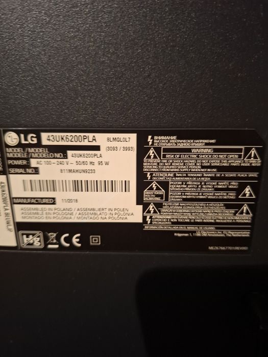 Tv LG 43 para peças