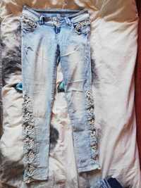 Spodnie dżinsy jeansy biodrówki