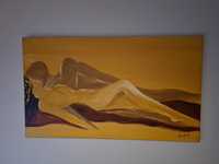 Quadro pintura homem e mulher 69.5×120