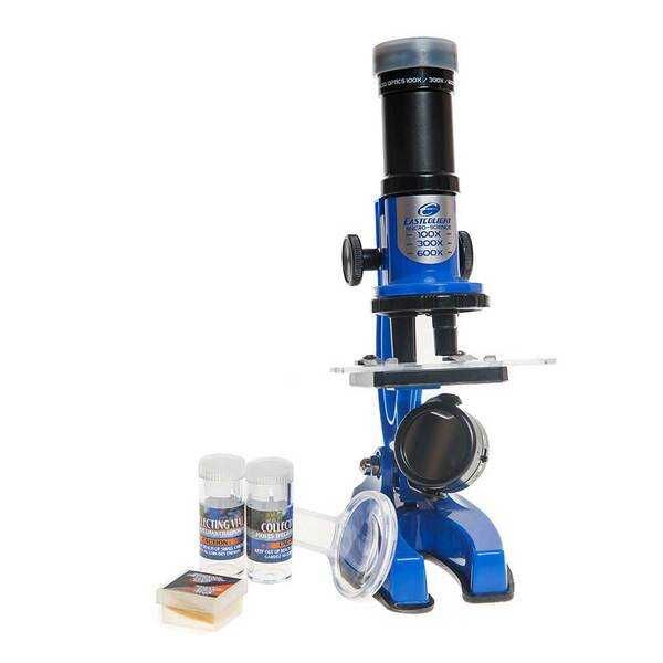 Синий детский микроскоп EASTCOLIGHT  увеличение до 600 раз