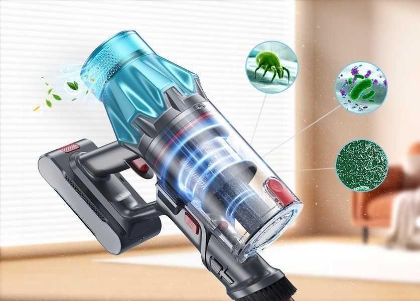 Odkurzacz Laresar V7 550W 45KPA LED HEPA bezprzewodowy pionowy stojący