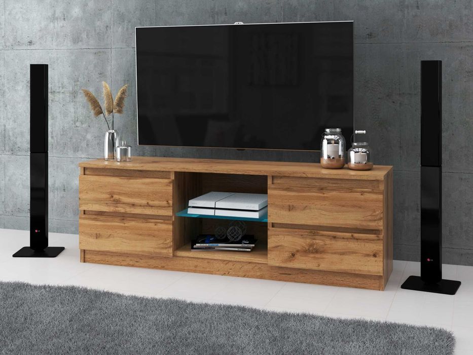NOWA Szafka RTV Komoda Pod TV Do Salonu Sypialni Biała/Czarna/Dąb