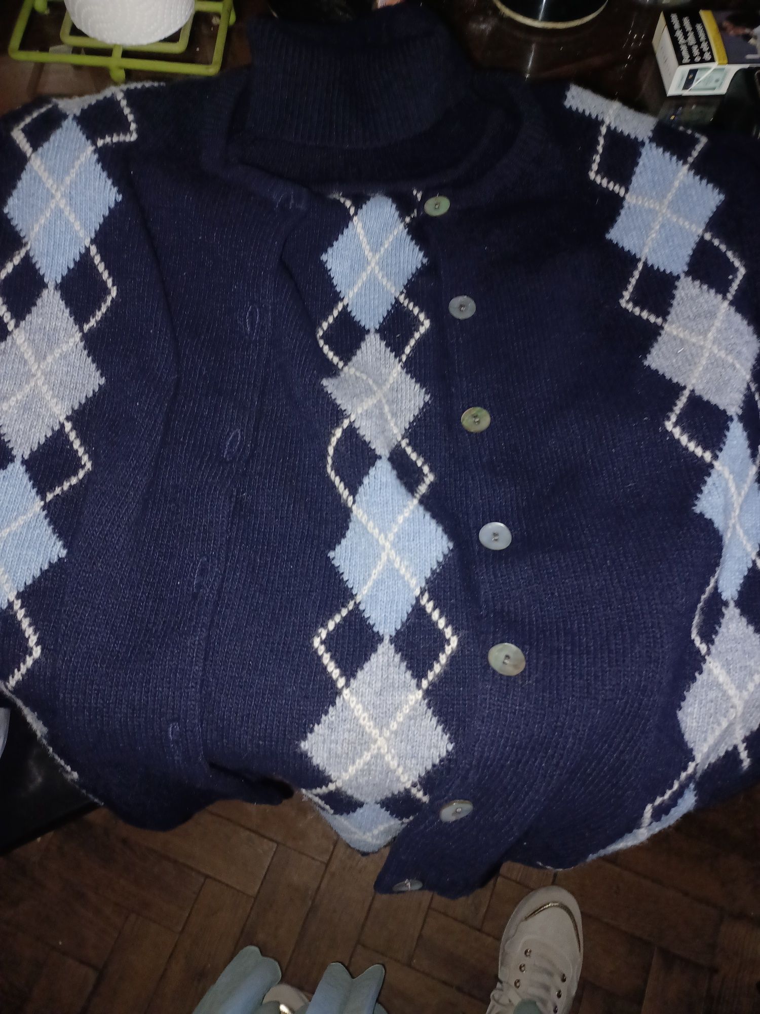 Conjunto de malha camisola e casaco