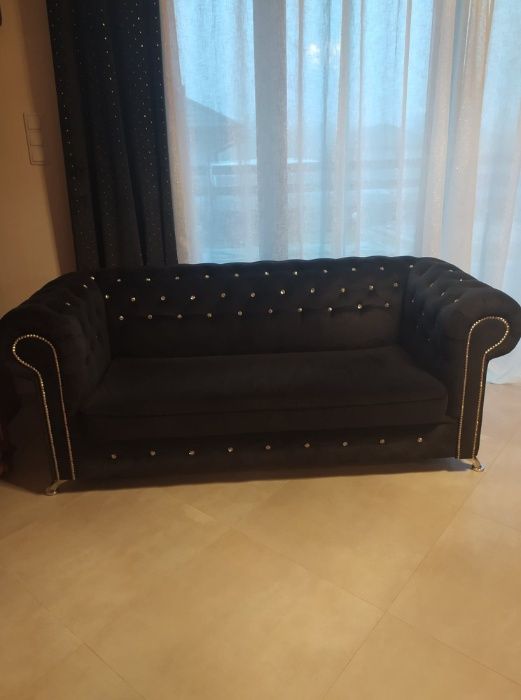 Sofa chesterfield kanapa glamur z funkcją spania. Okazja REZERWACJA