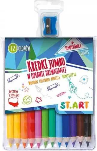 Kredki drewniane Jumbo 12 kolorów St.Art