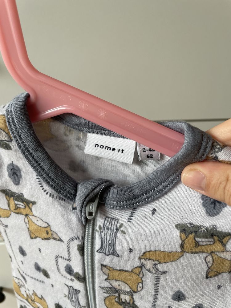 Piżamka rampers merino wełna name it 62