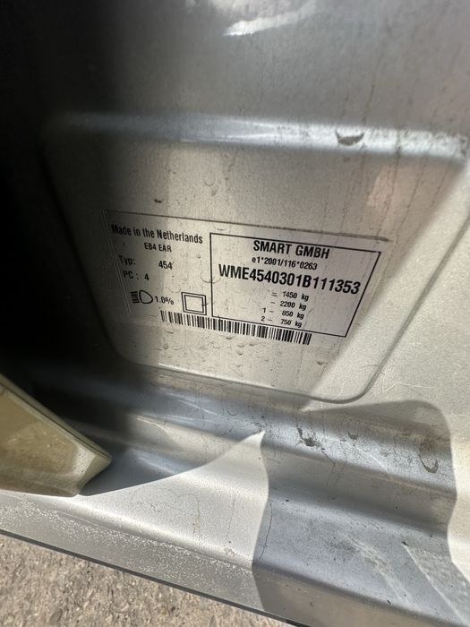 Smart Forfour EB4 EAR na części Smart 454 1.1 wszystkie części