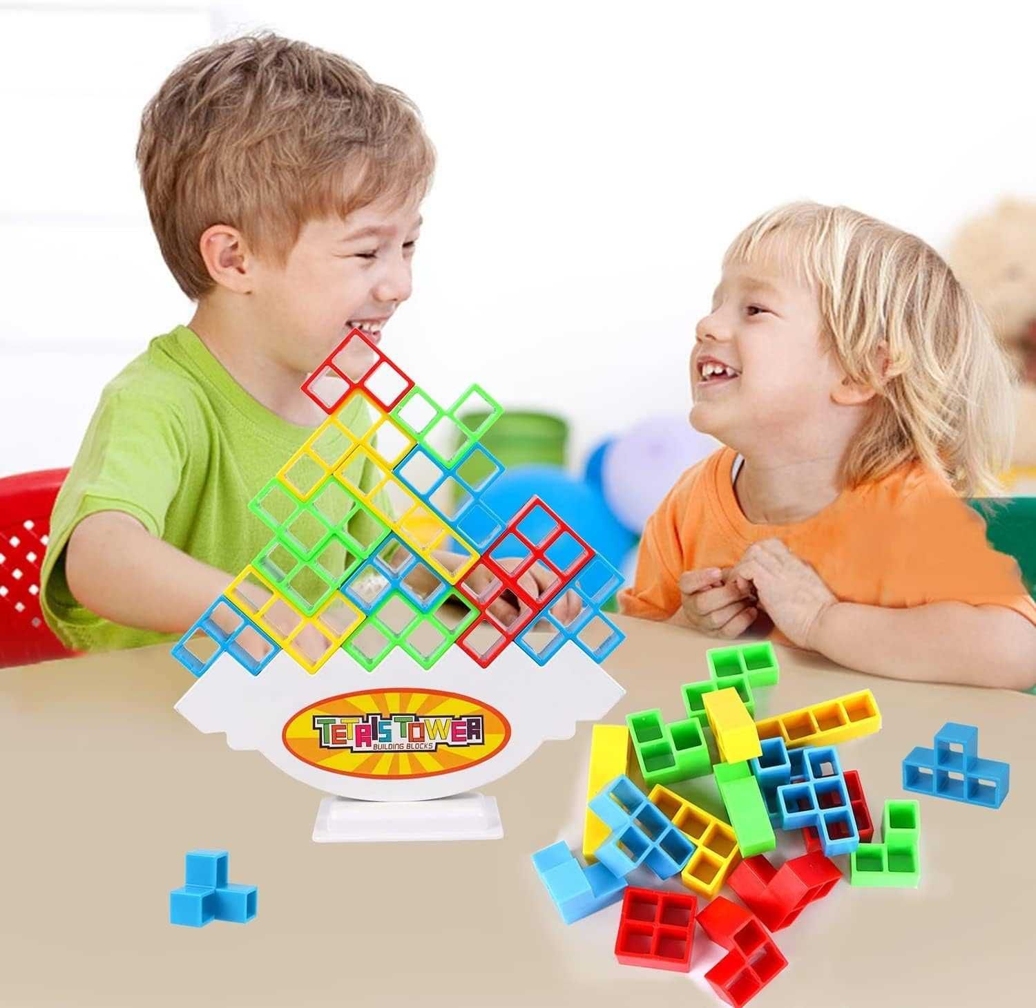Gra Edukacyjna TETRA TOWER Układanka Wieża Tetris 48 Klocków