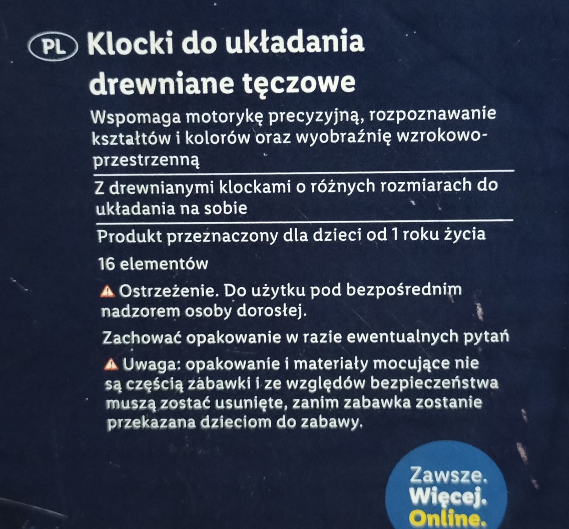 Drewniana układanka Montessori / Drewniane klocki tęczowe Playtive