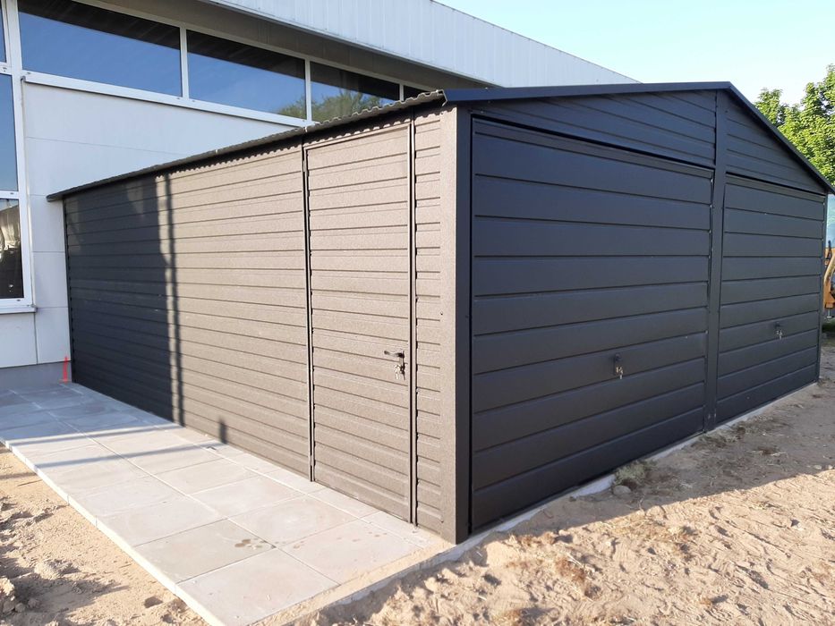 PRODUCENT - Garaże Blaszane - Garaż Blaszany GRAFITOWY  – Maj-Blach