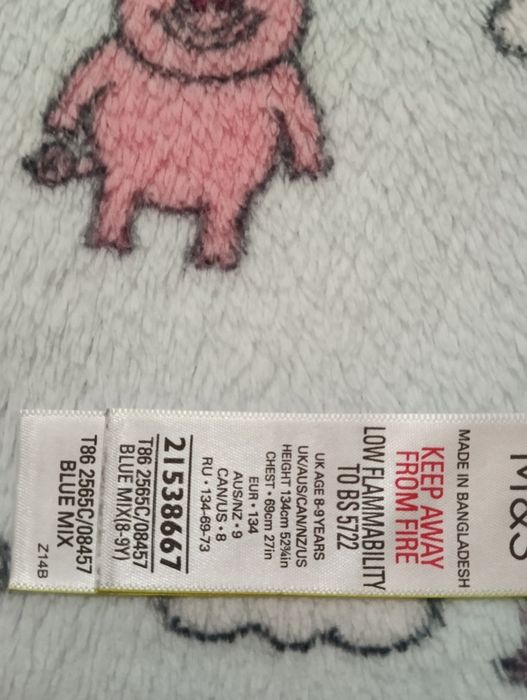 Szlafrok dla dziewczynki rozmiar 134 wiek 8-9 lat M&S