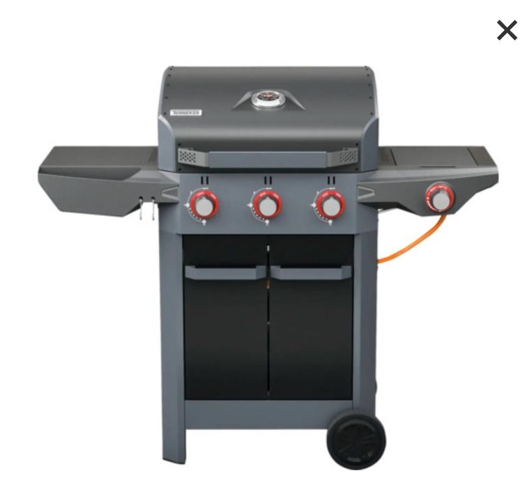 Grill gazowy TENNEKER Carbon 3palniki +palnik boczny, żeliwny