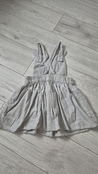 Śliczna szara sukienka na szelkach, Myszka, TU, r 86/92
