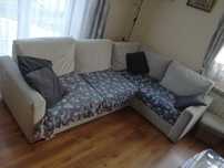 Wypoczynek narożnik sofa rozkładana plamoodporna 245/175/70