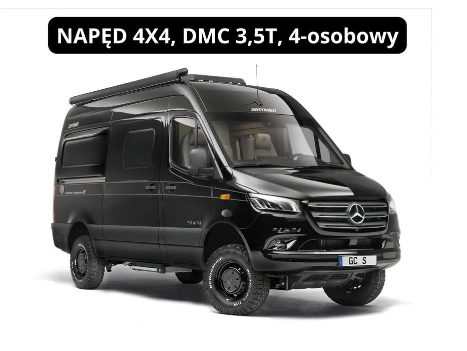 Hymer-Eriba Grand Canyon S 600 4x4 190KM 4OS DMC 3500KG FV23% WARSZAWSKIE CENTRUM CARAVANINGU  Kampervan premium z napędem 4x4, 4 miejsca do jazdy, markiza