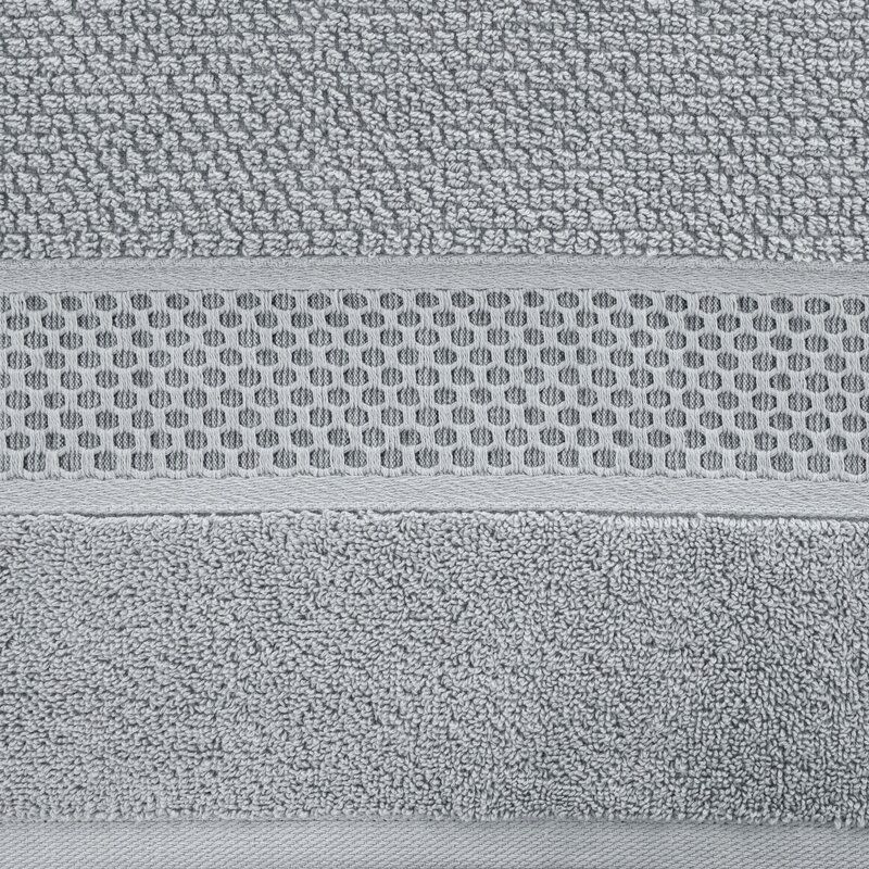 Ręcznik 50x90 srebrny z wytłaczaną bordiurą i błyszczącą nicią 500 g/m