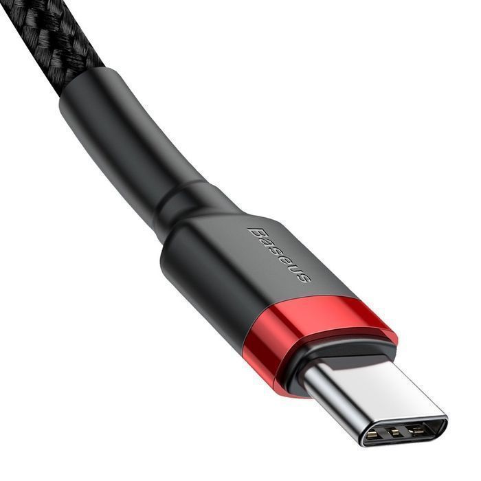 Baseus Cafule Kabel USB-C PD 60W QC3.0 2M Czarno-Czerwony
