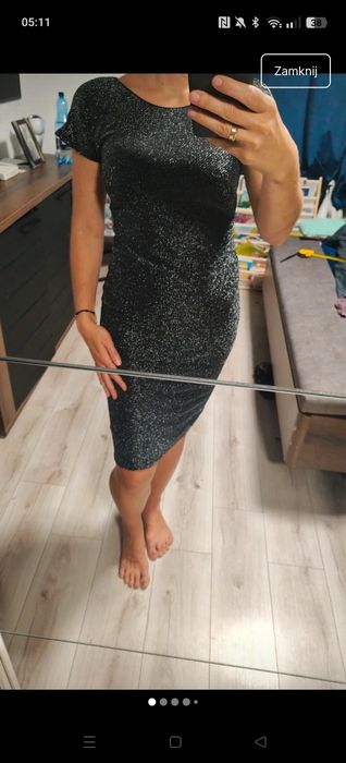 Sukienka czarno srebrna M S