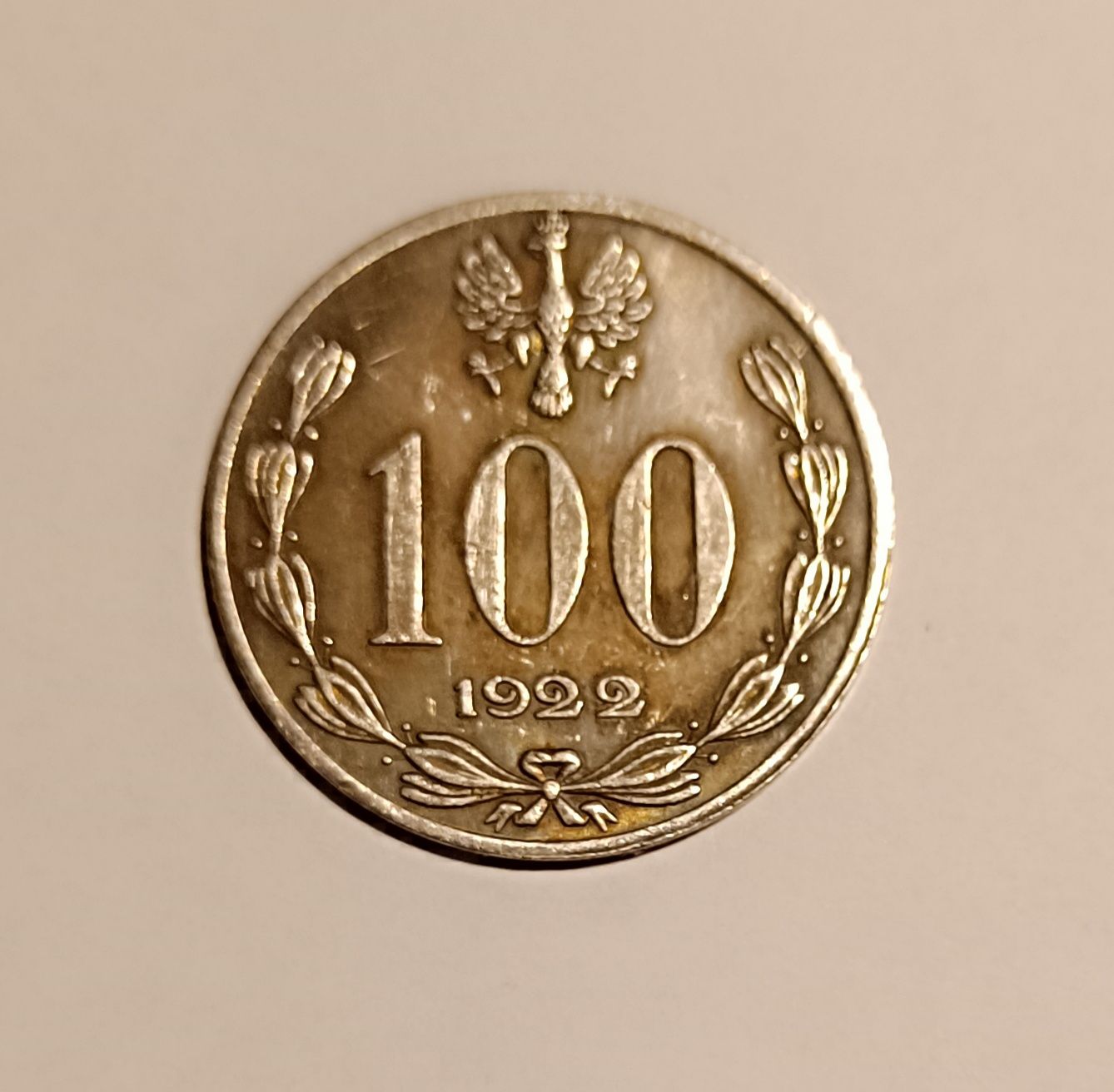 Moneta II RP. PRÓBA  100 marek 1922r. Józef Piłsudski